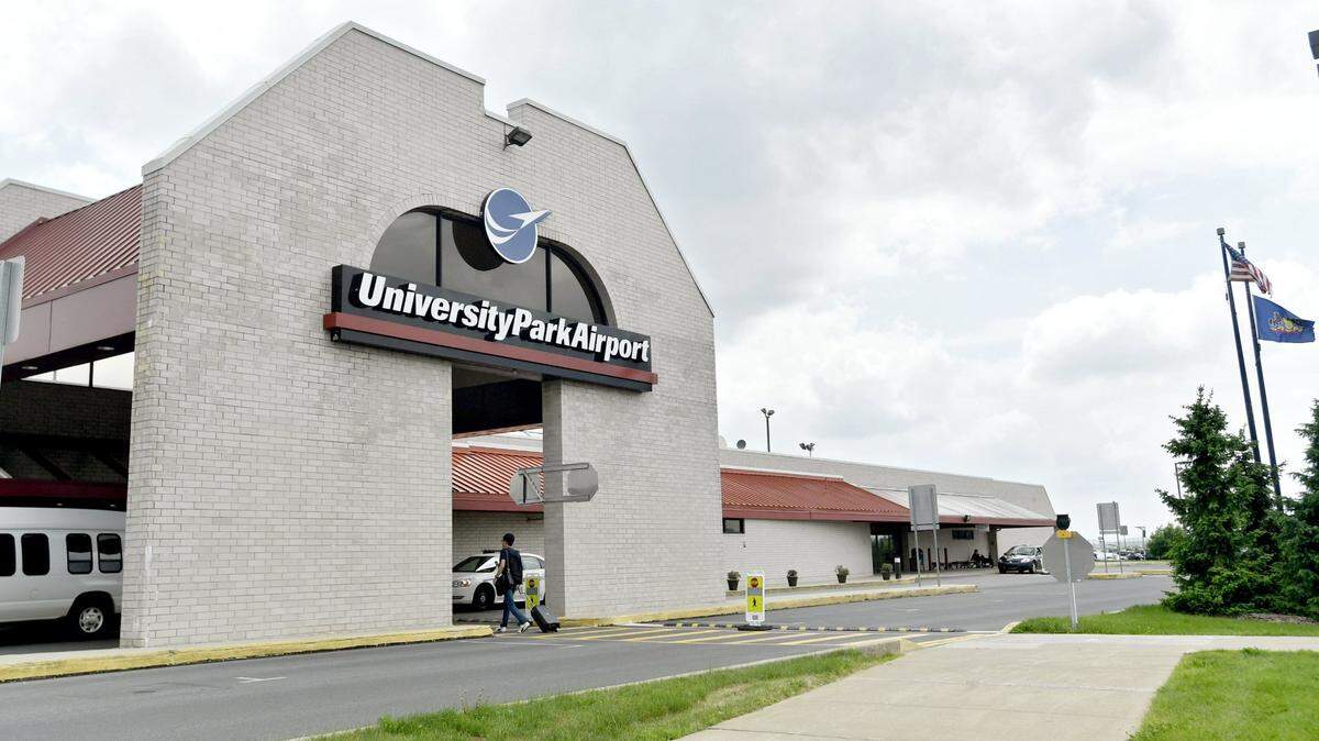 Here’s what to know about flight delay rates at University Park Airport, shown here, and Harrisburg International Airport.