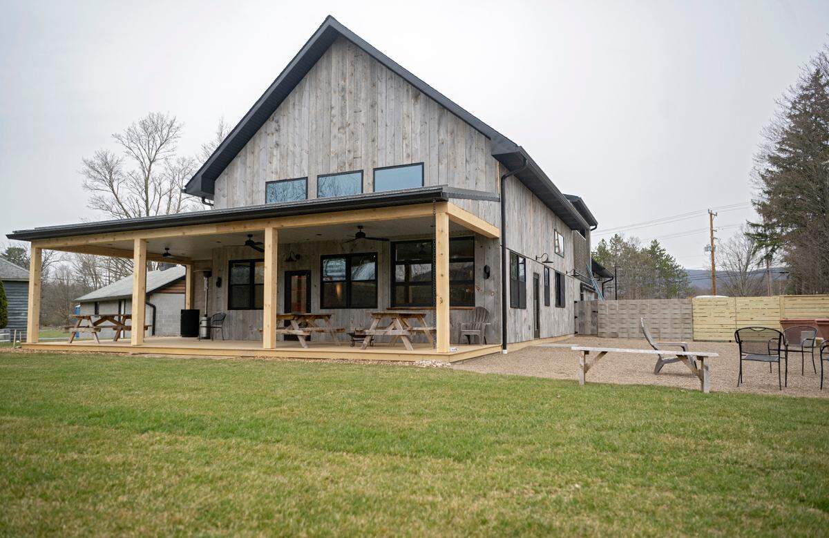 The patio and beer garden area at Boal City Brewing on Friday, March 31, 2023.