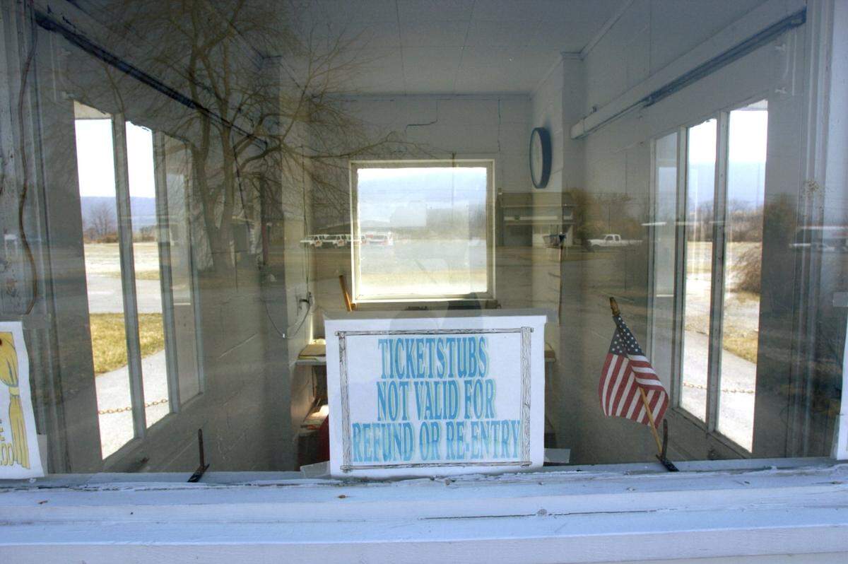 The ticket booth at the Starlite Drive-In Theatre is pictured March 30, 2006.