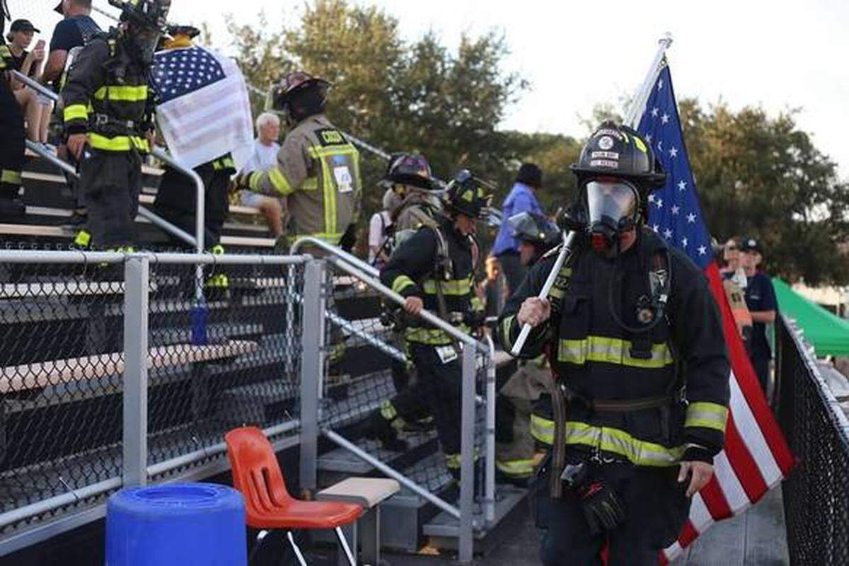 Scott Fleck, Horton Township Volunteer Fire Department firefighter, participates in a 9/11 Stair Climb in New York. Fleck is helping organize the first Central Pennsylvania 9/11 Stair Climb, which will be held on Sept. 28 at Medlar Field. 