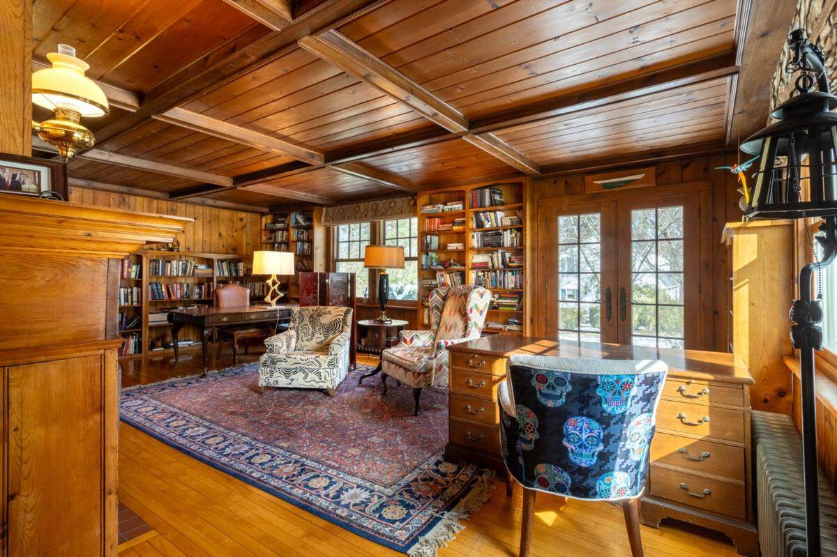 A look at the library inside the property at 505 E. Fairmount Ave. in State College, listed for more than $1 million.
