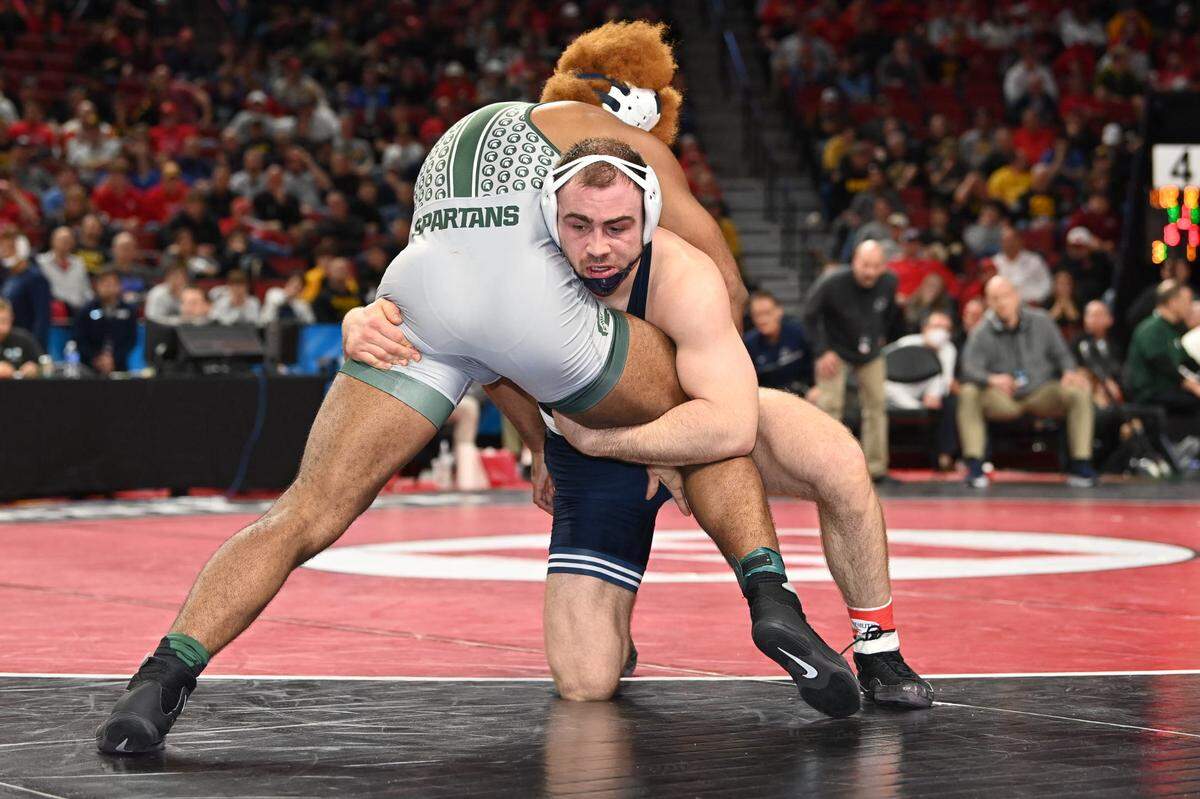 Penn State’s Max Dean, pictured here in a March 5 photo, will look for his first NCAA title.