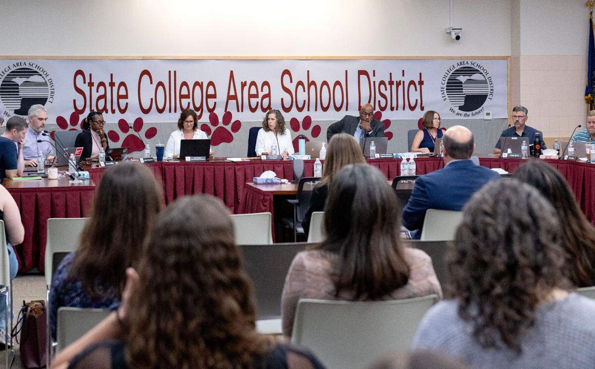 The State College Area School District board meeting on Monday, Aug. 19, 2024.