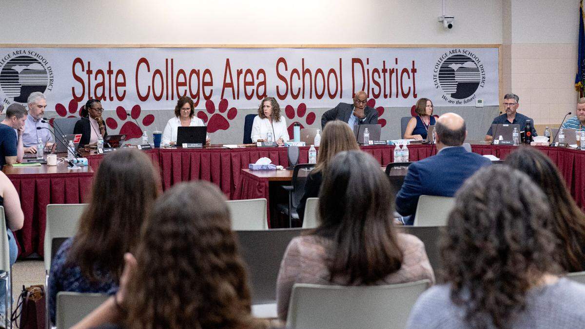 The State College Area School District board, shown in this August 2024 file photo, heard a presentation outlining plans for the district’s 2025-26 budget.