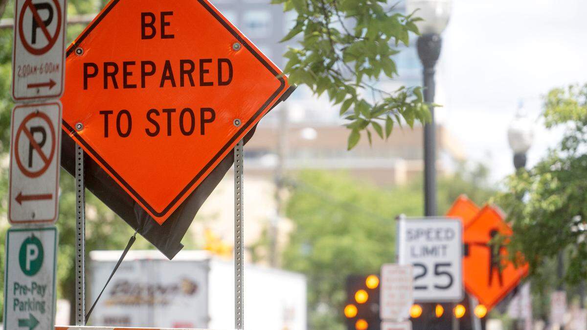Traffic backs up on Beaver Avenue at the intersection with Atherton Street on Thursday, Aug. 17, 2023.