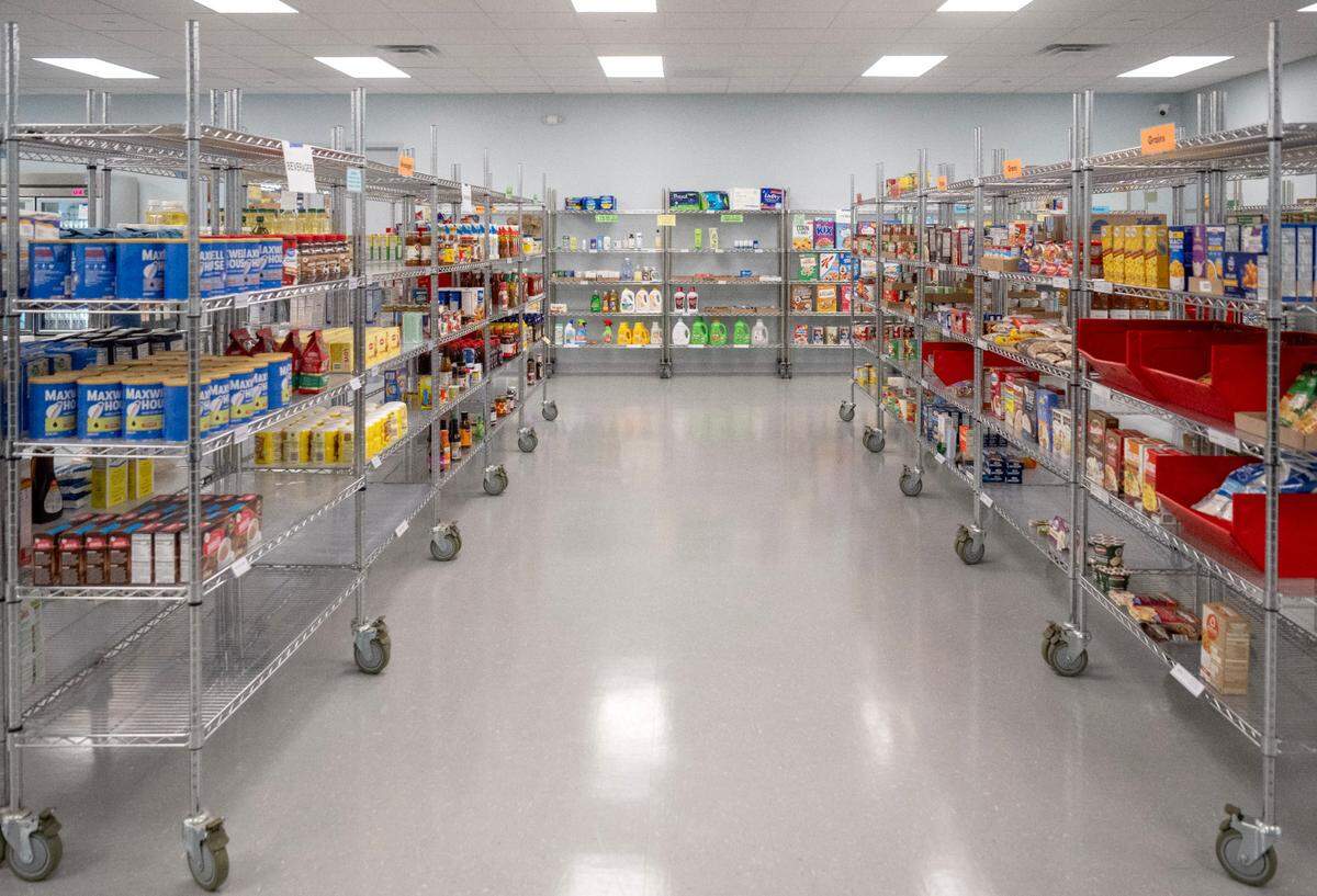 Aisles are more spaced out at the new State College Food Bank location on Wednesday, April 10, 2024.
