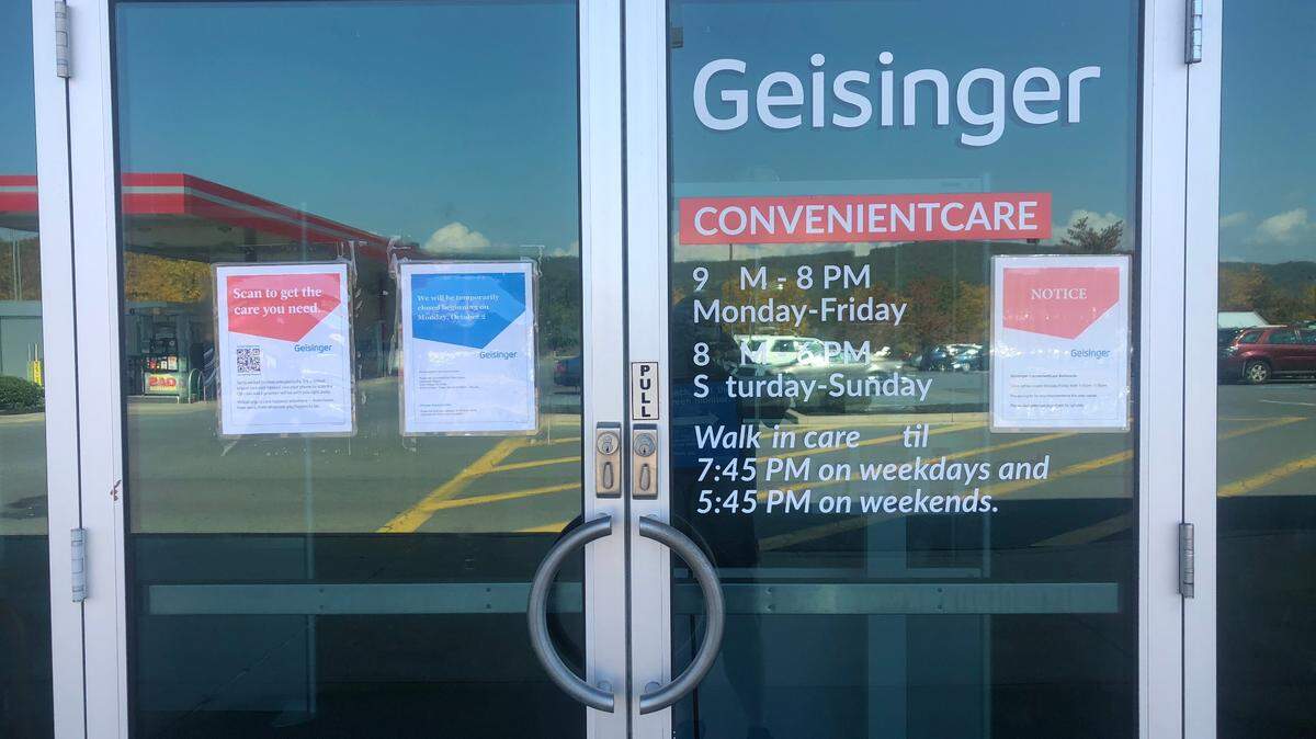 The Geisinger Bellefonte ConvenientCare, an urgent care clinic at 174 Buckaroo Lane, is “temporarily closed” due to staffing limitations.