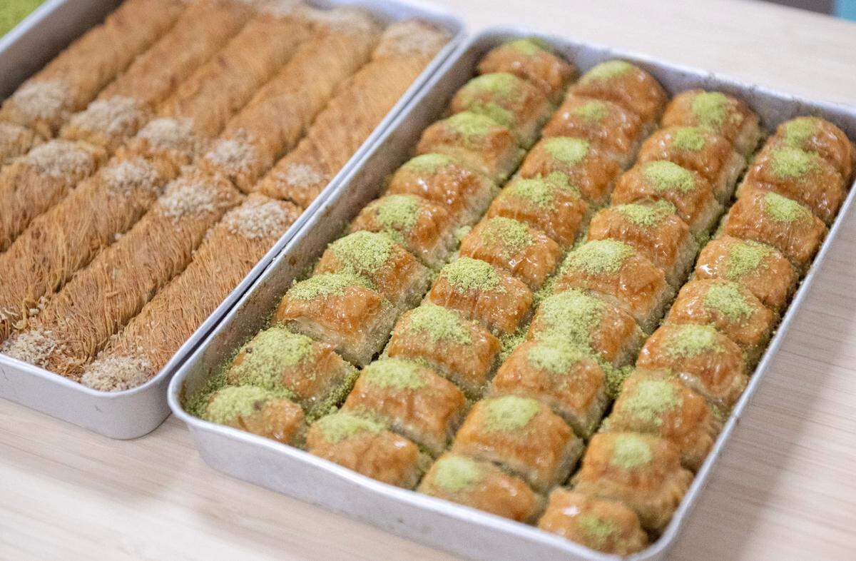 Rolled Kadaif and baklava from Kitchen Garden in State College on Wednesday, Feb. 5, 2025.