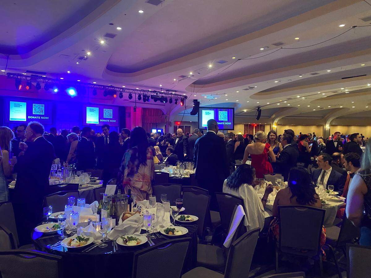 The ballroom of the Washington Hilton is pictured before the White House Correspondents’ Dinner program.
