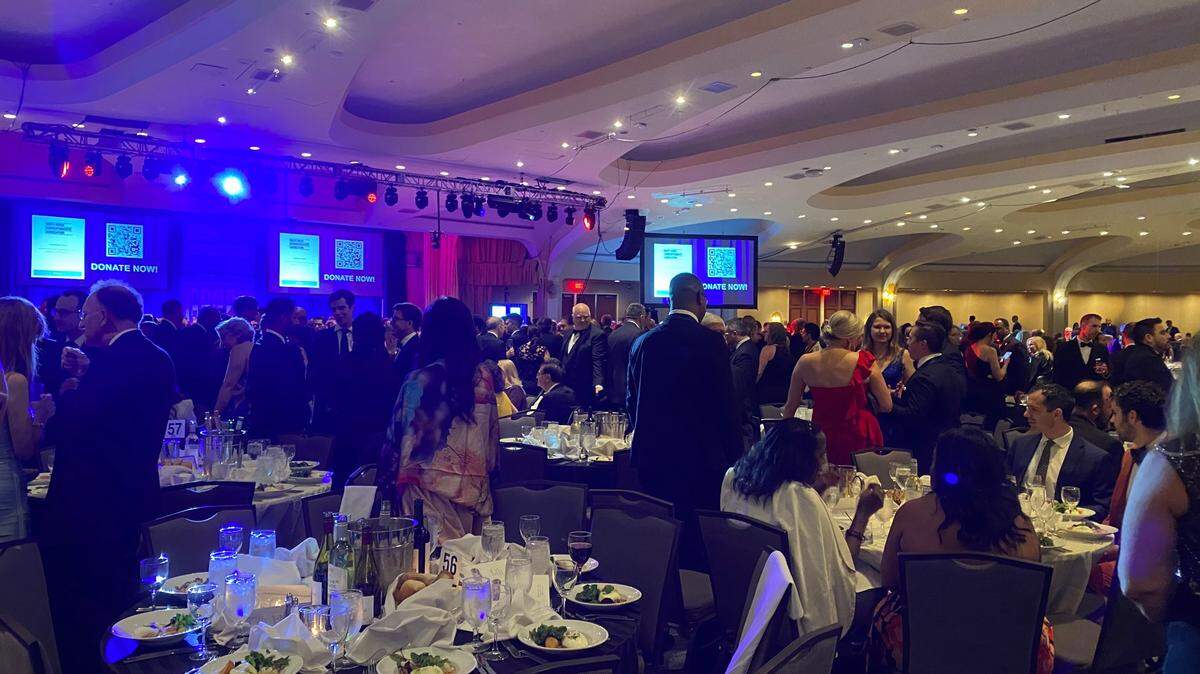 The ballroom of the Washington Hilton is pictured before the White House Correspondents’ Dinner program.