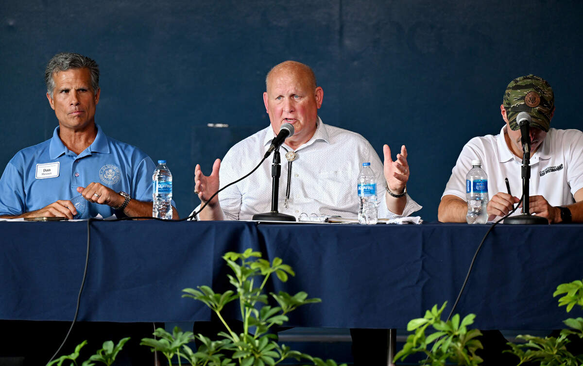 U.S. Rep Glenn “GT” Thompson, R-Howard, center, speaks during Penn State’s Ag Progress Days on Wednesday, Aug. 13, 2025.