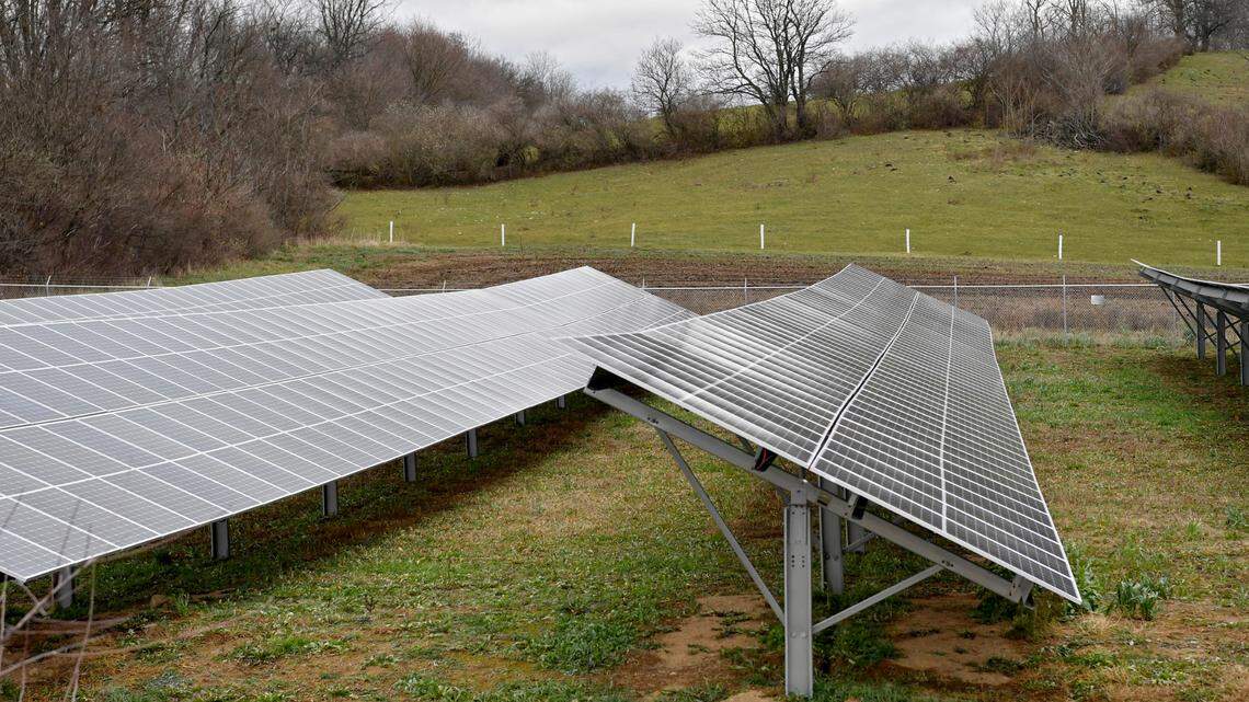 The borough of Millheim has solar panels next to the wastewater treatment plant. 
