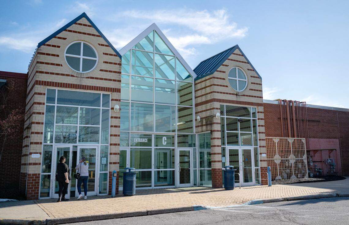 People enter the Nittany Mall on Friday, Feb. 23, 2024.