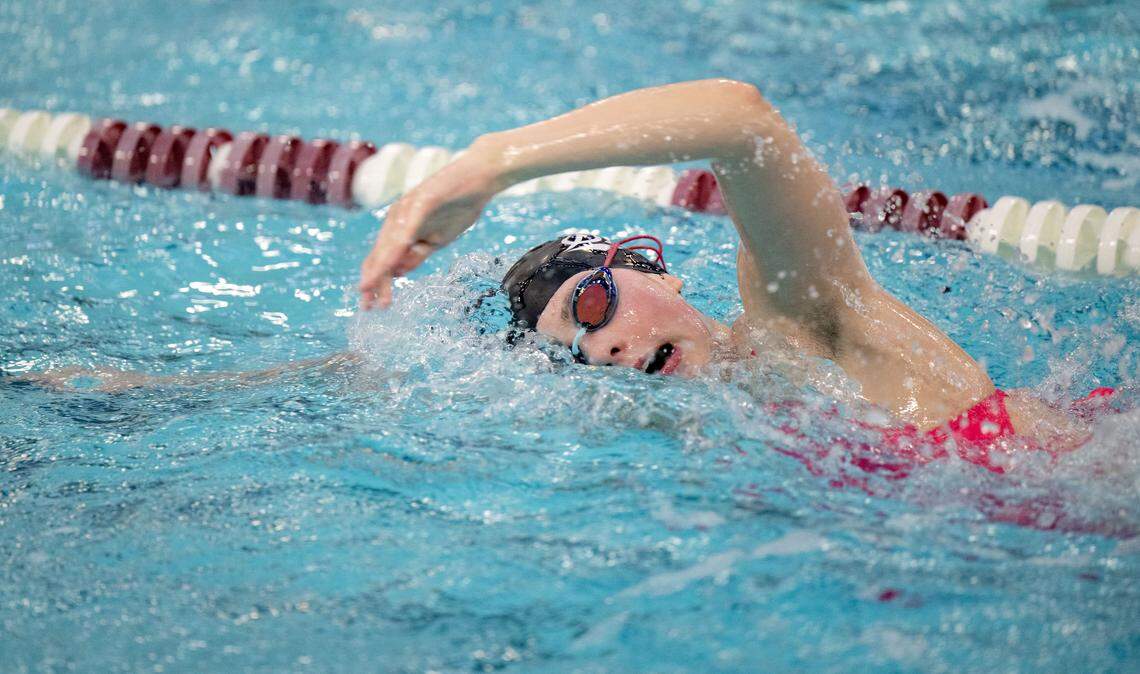 The State College swim team practices on Thursday, March 5, 2026.  