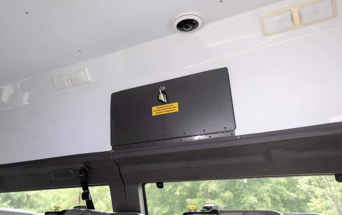There are cameras inside and outside of the new Centre County Office of Elections’ van for security purposes. The van was on display for the first time at the Centre County Grange Fair on Thursday, Aug. 21, 2025.  