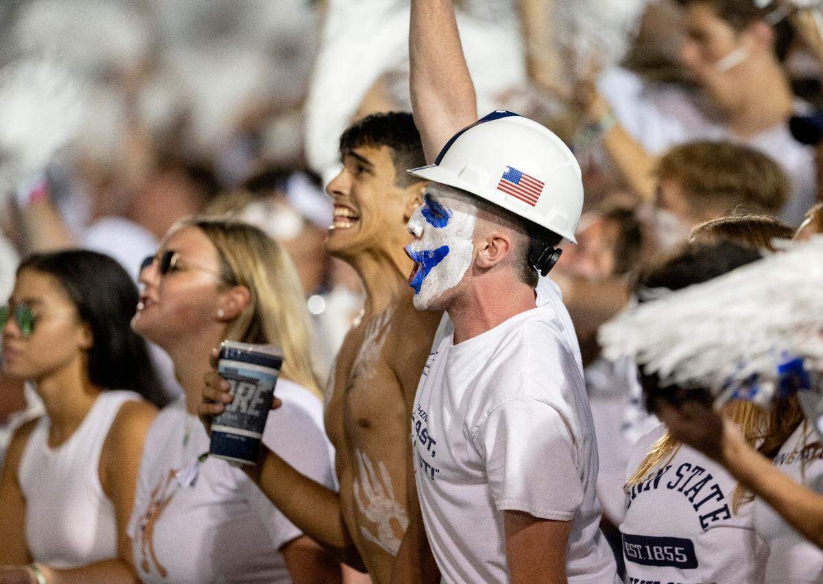 The Penn State student section cheers during the game against West Virginia on Saturday, Sept. 2, 2023.