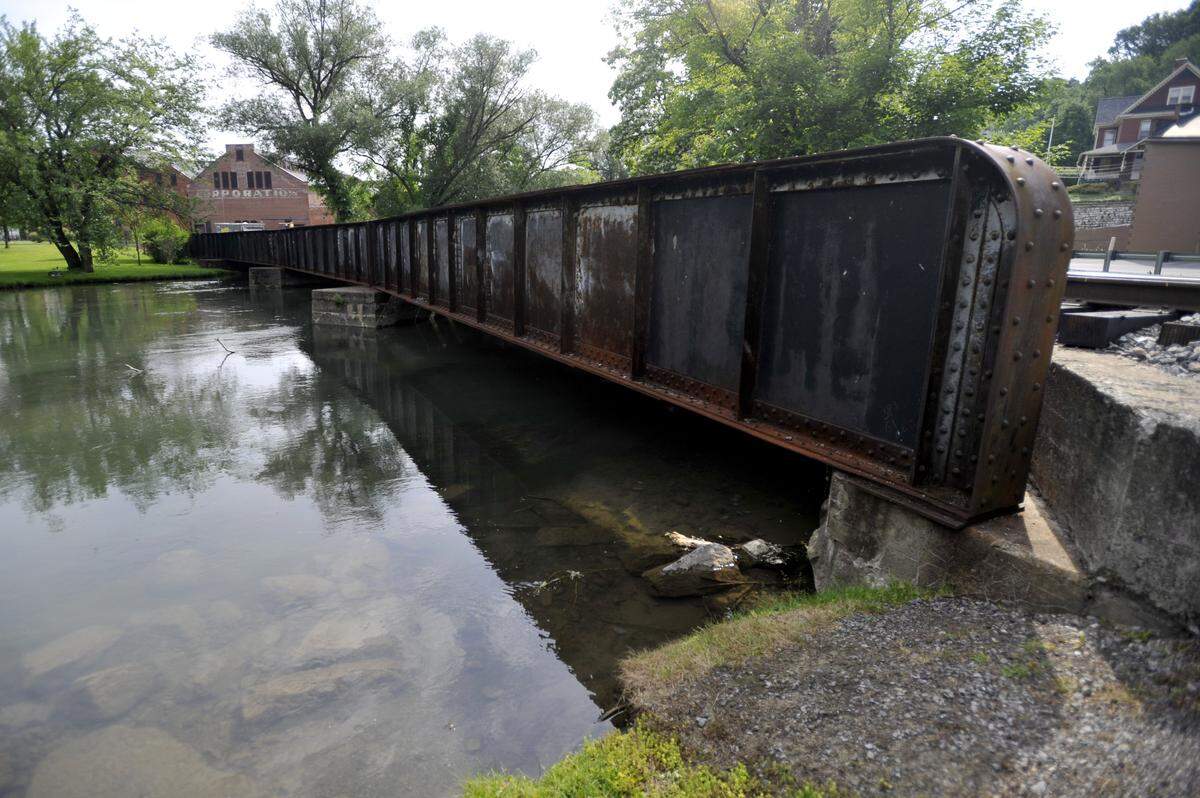 A pedestrian walkway is planned for the railroad bridge in Talleyrand Park.