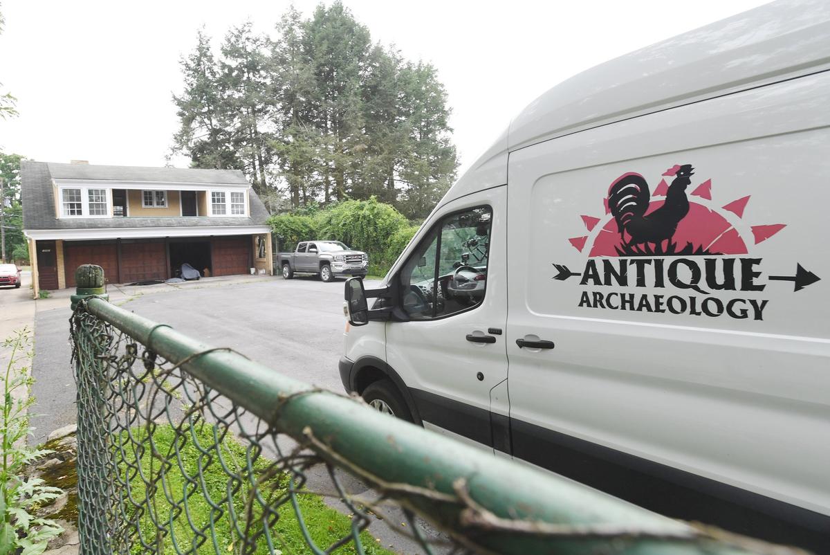 “American Pickers” films at a house off of South Centre Street in Philipsburg Friday, Aug. 17, 2018.