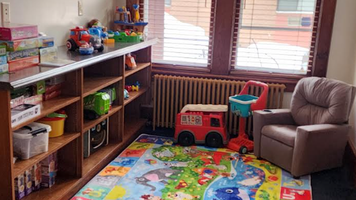 A room inside the new office of the Dads’ Resource Center at 612 W. College Ave. in downtown State College.
