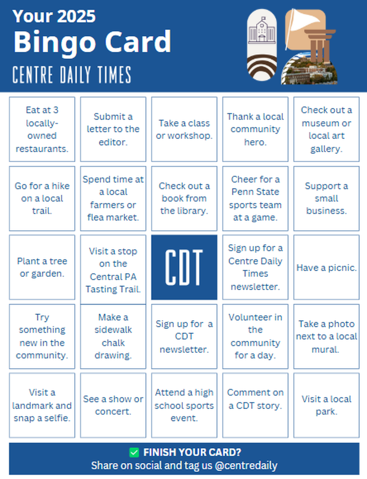 Join the Centre Daily Times’&nbsp;2025 Bingo Challenge.