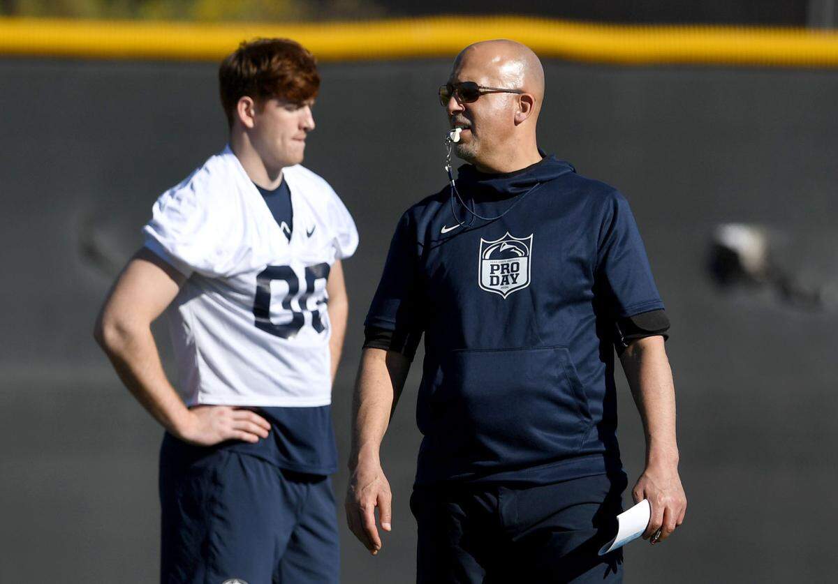 Penn State football coach James Franklin watches practice for the Fiesta Bowl on Sunday, Dec. 29, 2024 at Tempe Diablo Stadium.