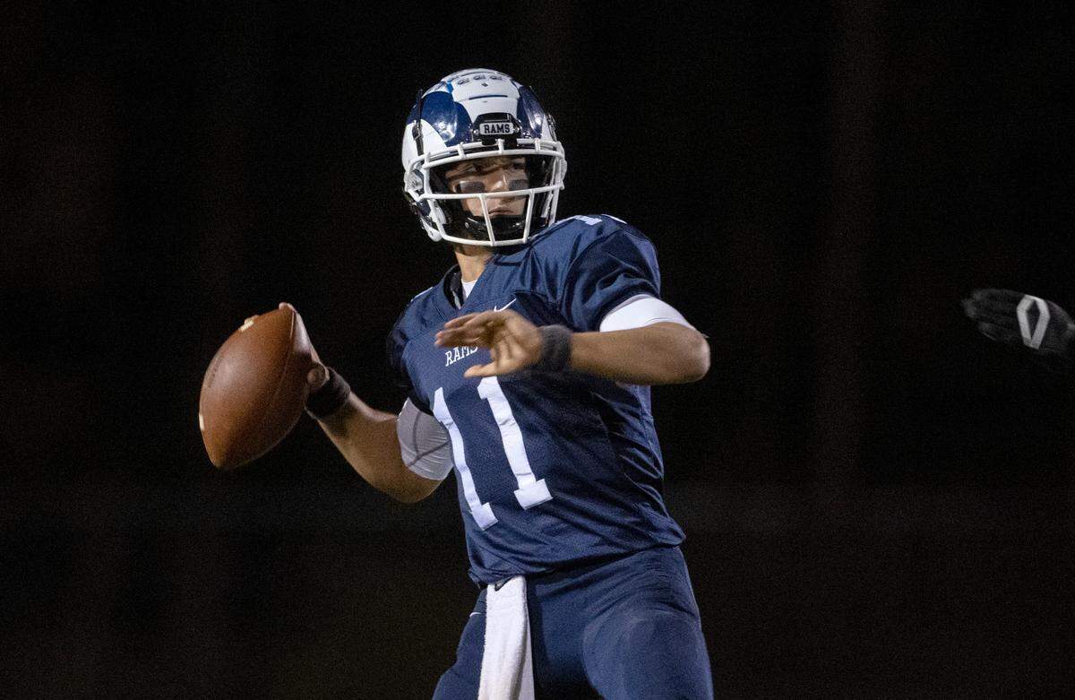 Penns Valley’s Jackson Roming makes a pass during the game against Bald Eagle Area on Thursday, Nov. 10, 2022.