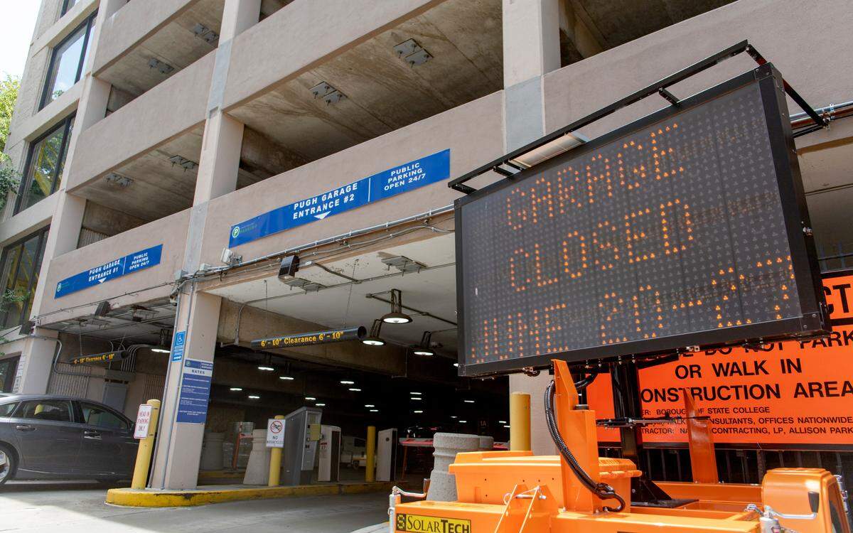 The Pugh Street Parking Garage will be closed from June 20-27 for repairs.