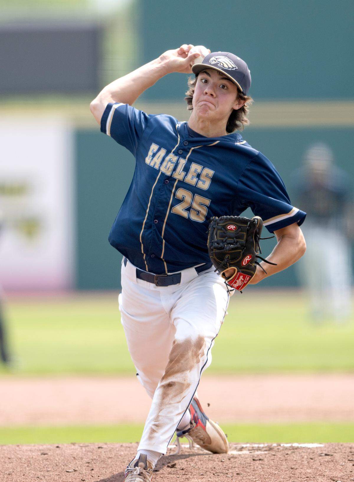Bald Eagle Area’s Tyler Serb pitches during the PIAA Class 2A championship game against Mount Union at Medlar Field on Saturday, June 17, 2023.