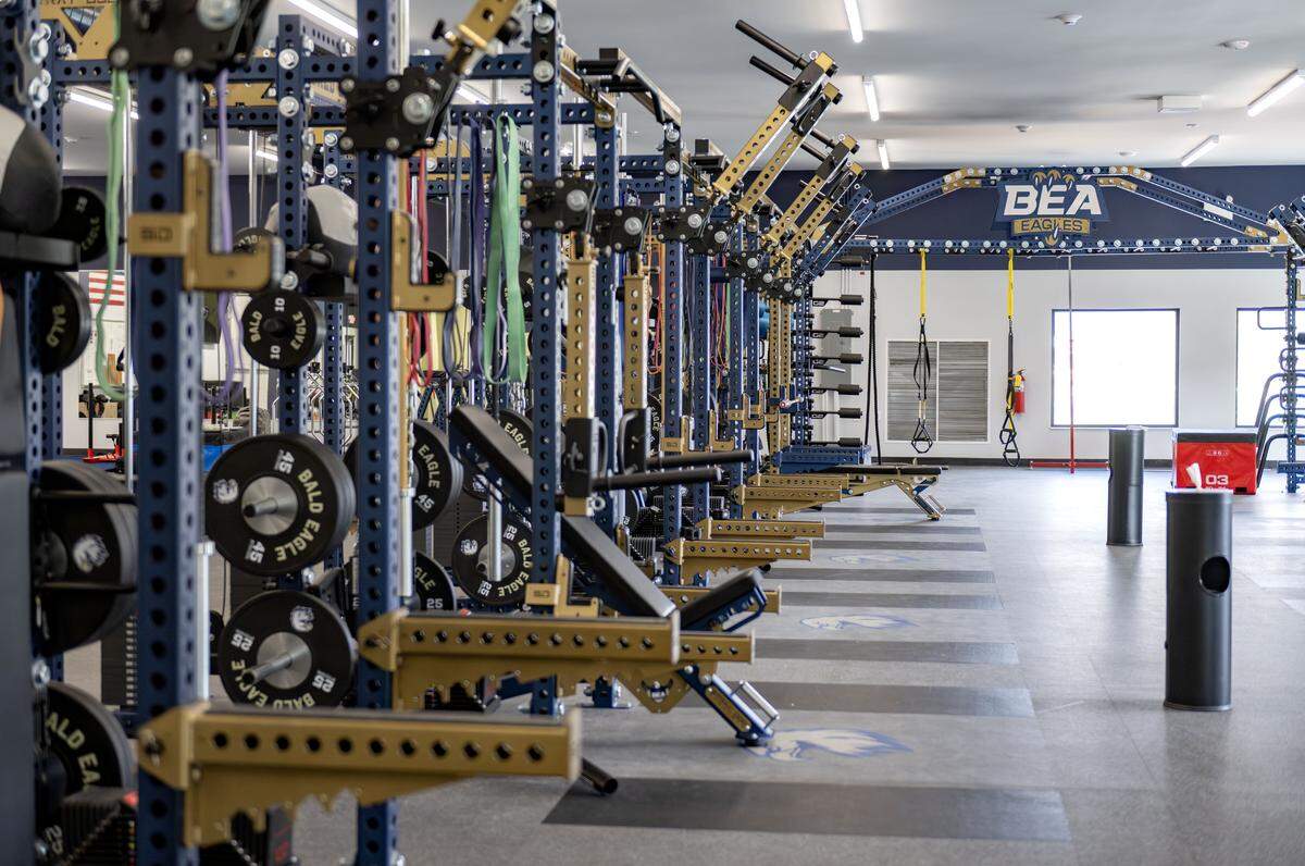 The new Bald Eagle Area School District weight room is pictured before a class on Thursday, Feb. 26, 2026. 