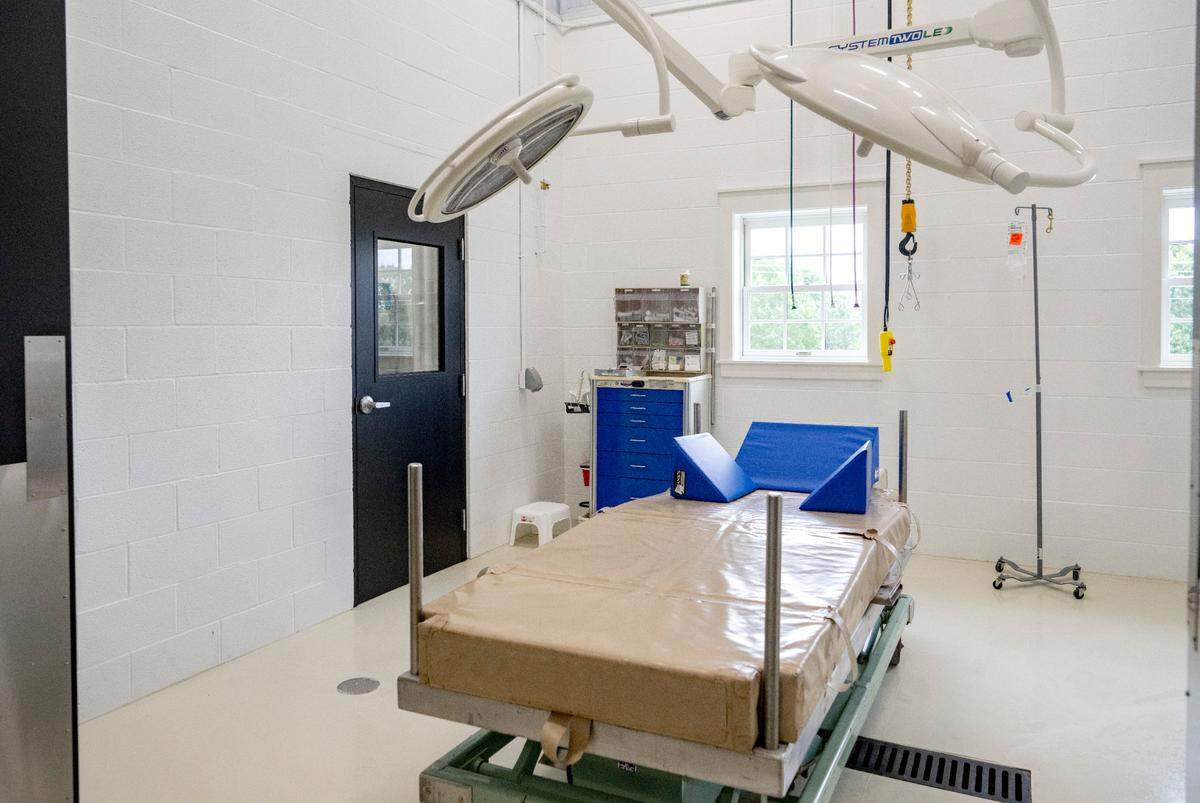 One of the two surgical rooms at the new Abington Equine Hospital is pictured on Wednesday, Aug. 10, 2022.