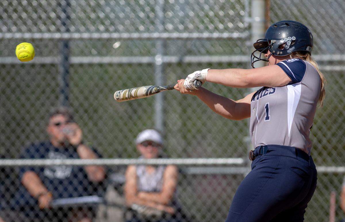 Philipsburg-Osceola’s Karissa Taylor gets a hit to drive in two runs in the first inning Wednesday against Bellefonte.