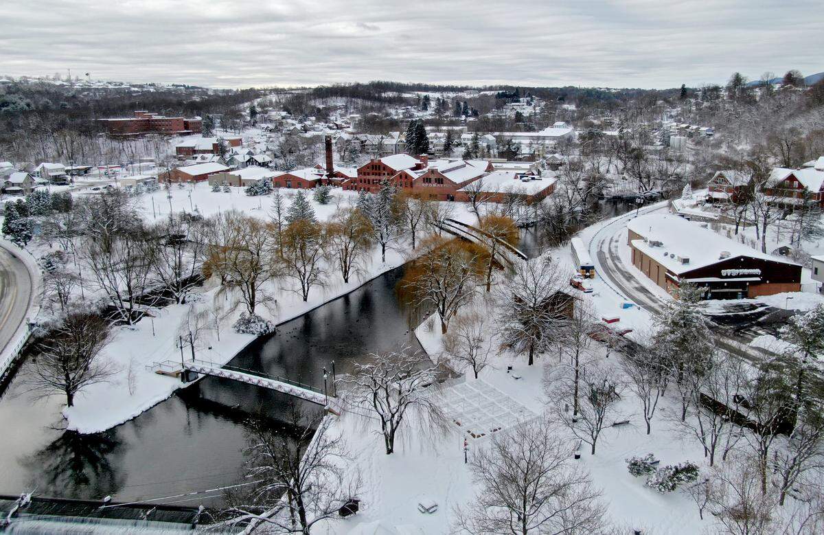 A snow covered Bellefonte is seen Dec. 17, 2020. 