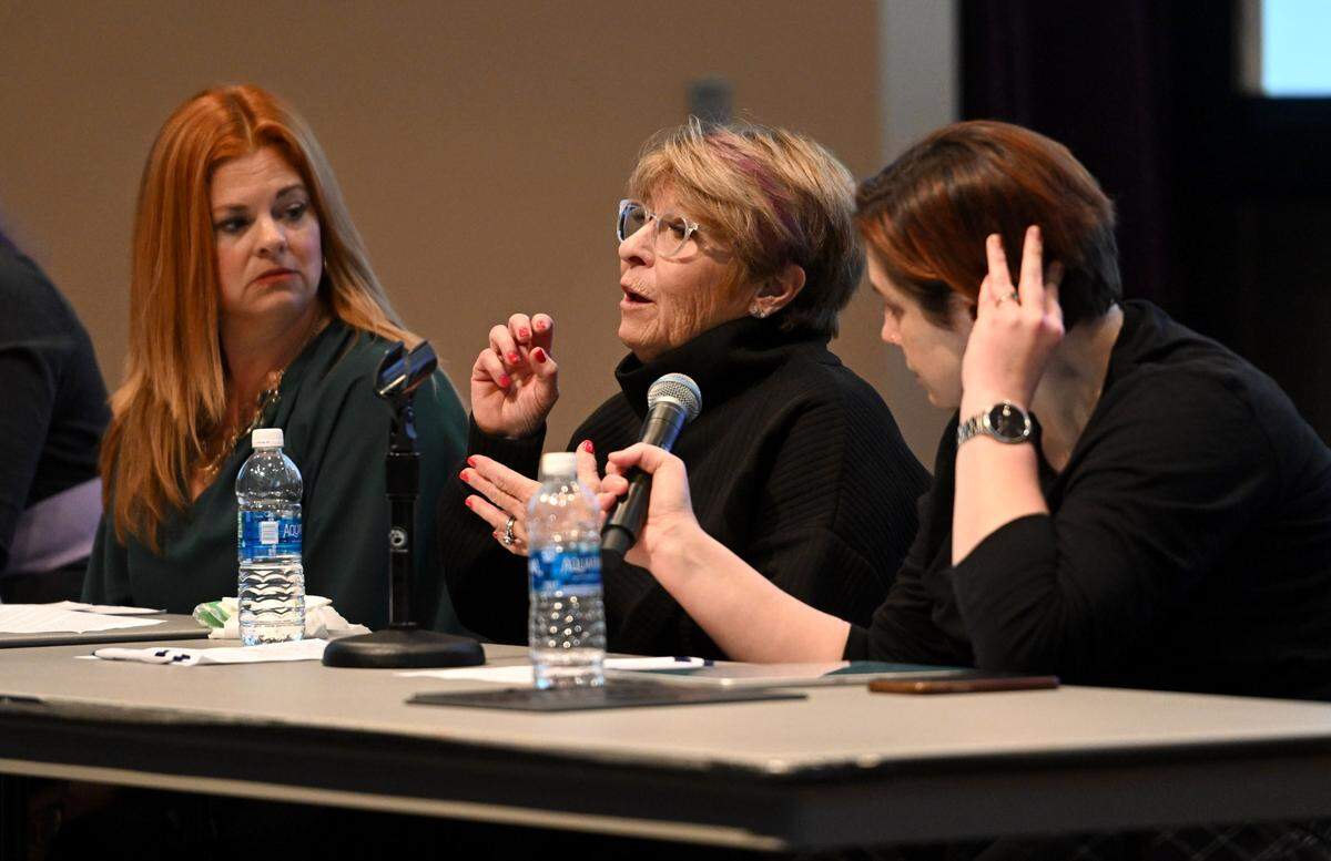 Adrienne Williams speaks during a panel discussion, “Rape Culture on Campus,” on Wednesday in the HUB-Robeson Center.