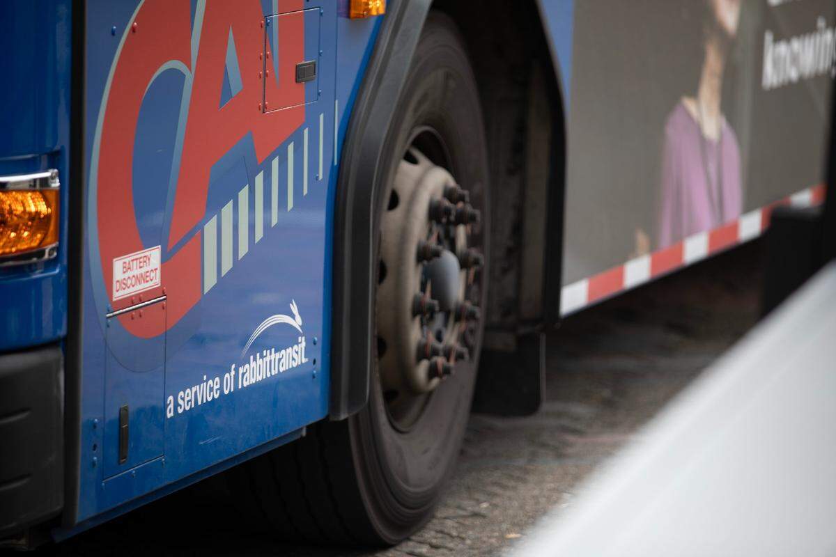 A Rabbittransit bus in Harrisburg. Transit agencies around Pennsylvania say they expect financial struggles as stimulus dollars run out.