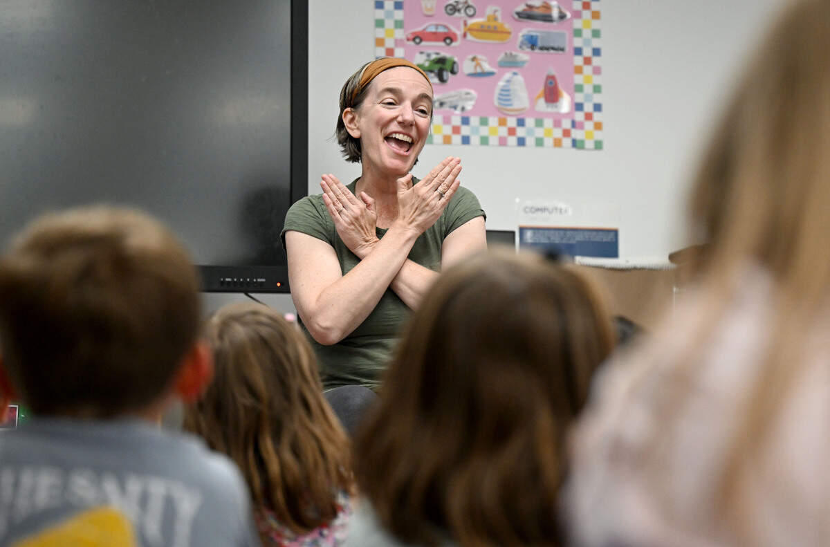 Margot Bevington of Ms. Margot’s Music leads a class at the Goddard School on Tuesday, June 23, 2026.