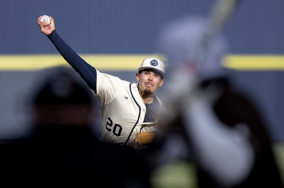 Penn State’s Frankie Sanchez pitches during the first inning of the game against St. Bonaventure on Tuesday, March 24, 2026.  