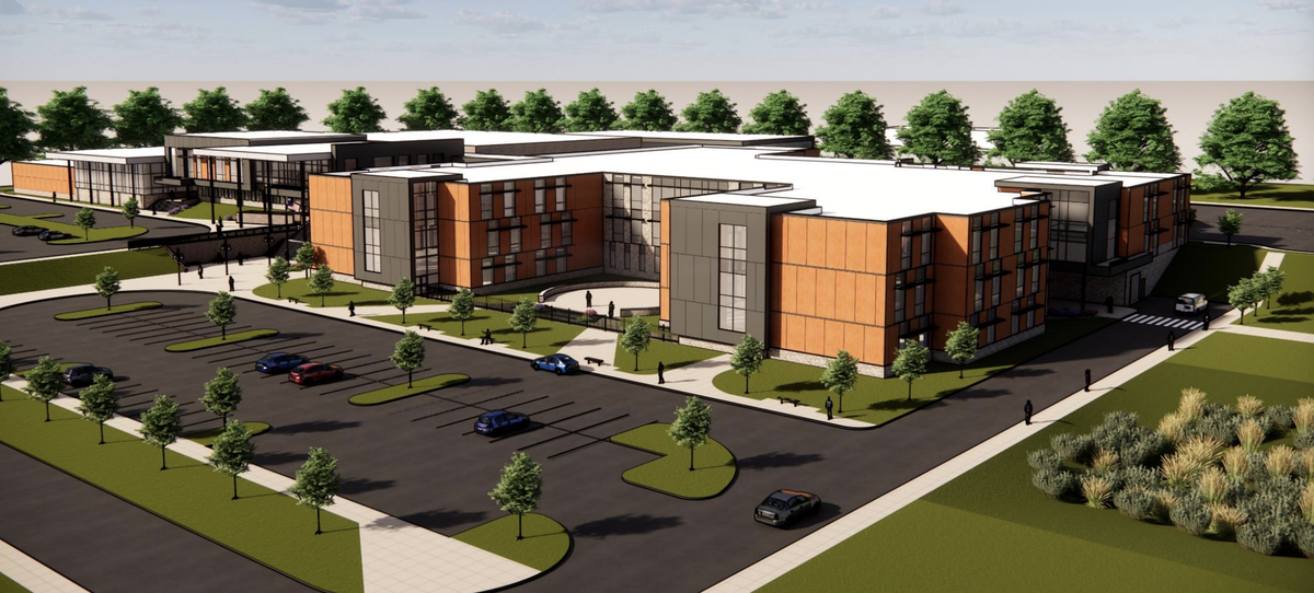 This rendering offers a look at the new Park Forest Middle School’s exterior.
