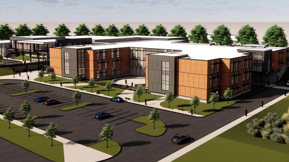 This rendering offers a look at the new Park Forest Middle School’s exterior.