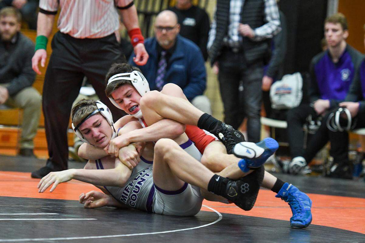 Bellefonte’s Jude Swisher is tied for third with 27 wins in the county. He is also fifth in the county with 16 pins.