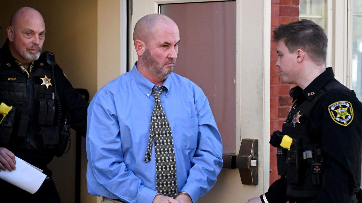 Scott R. Williams leave the the Centre County Courthouse Annex after his sentencing for the 1995 rape of a Penn State student on Monday, March 25, 2024.
