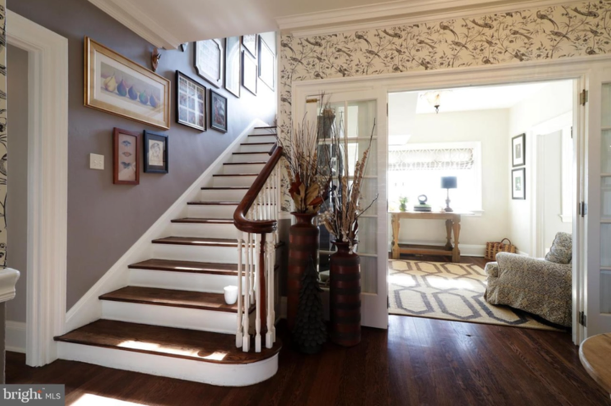 The foyer and staircase of the State College home at 234 W. Fairmount Ave., which recently hit the market for $2.85 million.