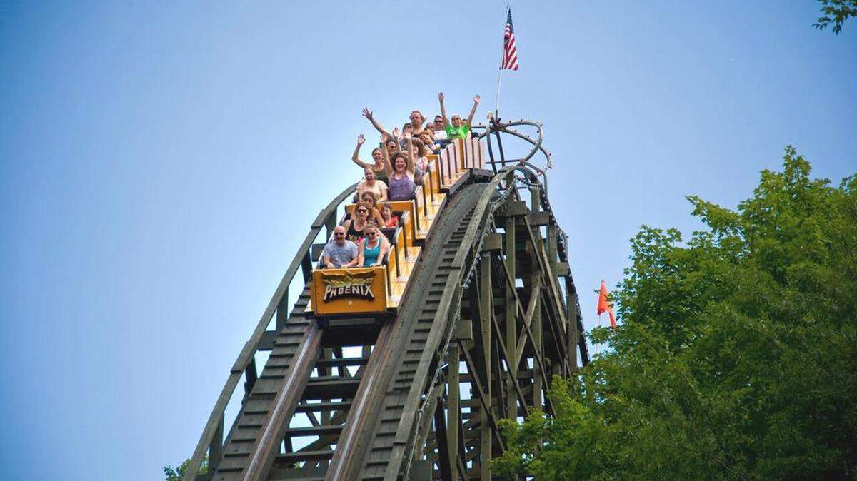 Phoenix at Knoebels Amusement Resort, pictured in this file photo, is the best wooden roller coaster in the country, according to a leading industry publication.