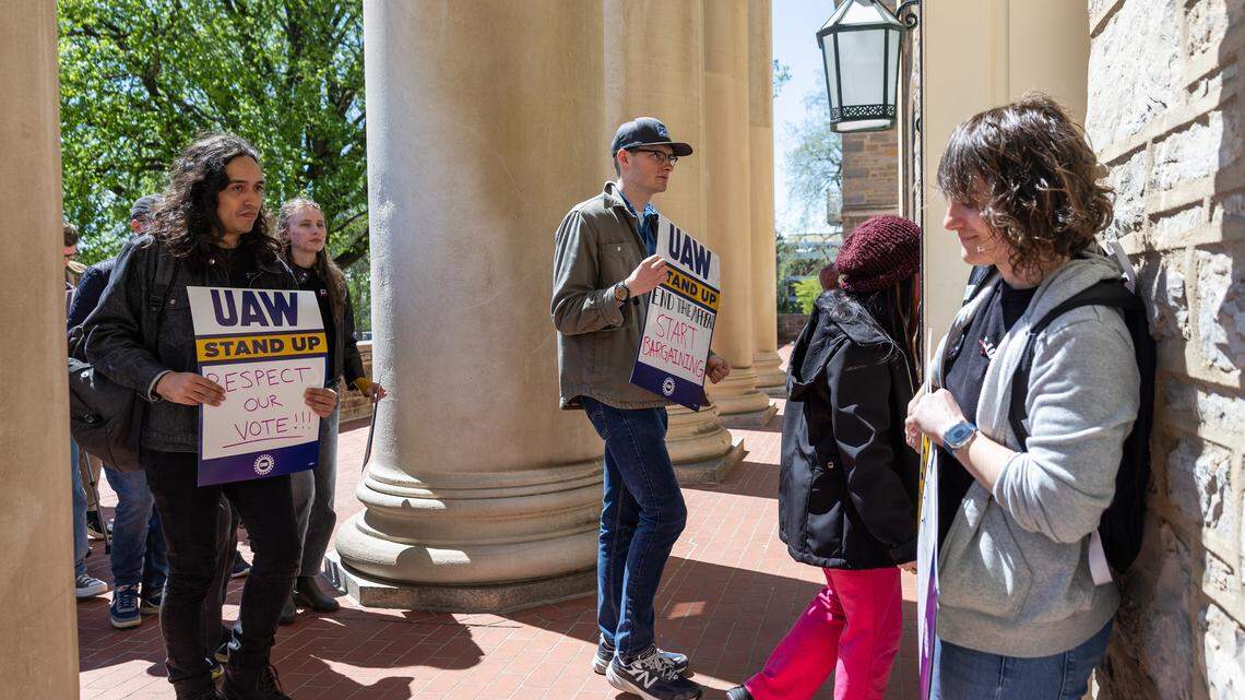 Penn State graduate workers rally, present petition for RAs to be included in union