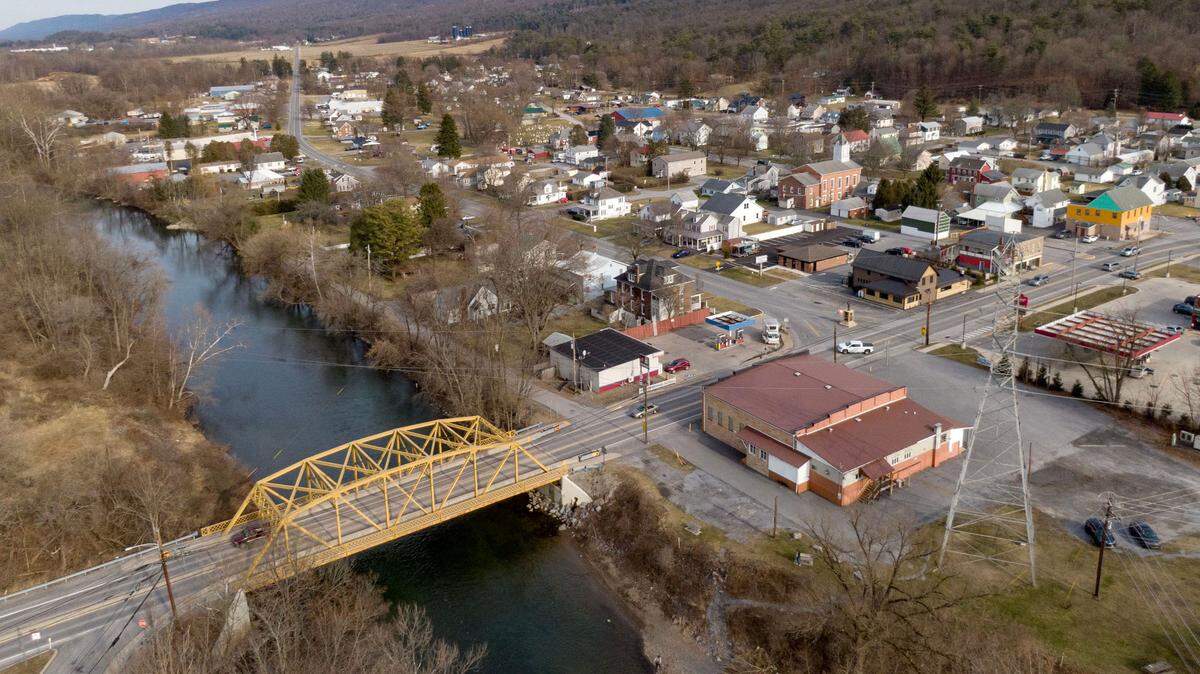 An aerial at Milesburg on Feb. 26, 2024.