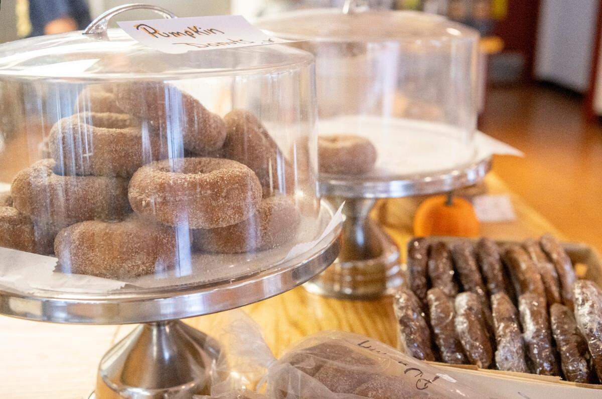 Pumpkin and apple cider donuts are pictured at Way Fruit Farm downtown market and cafe on Calder Way. They’re also sold at Way Fruit Farm’s Port Matilda location.