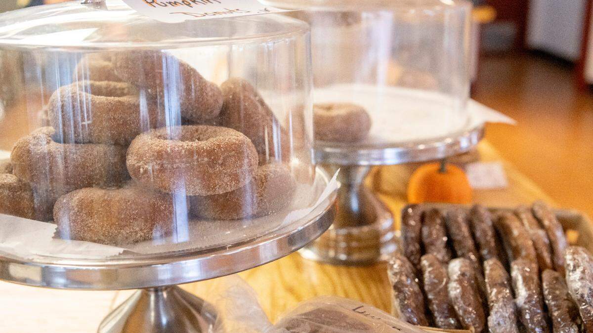 Pumpkin and apple cider donuts at Way Fruit Farm downtown market and cafe on Calder Way.