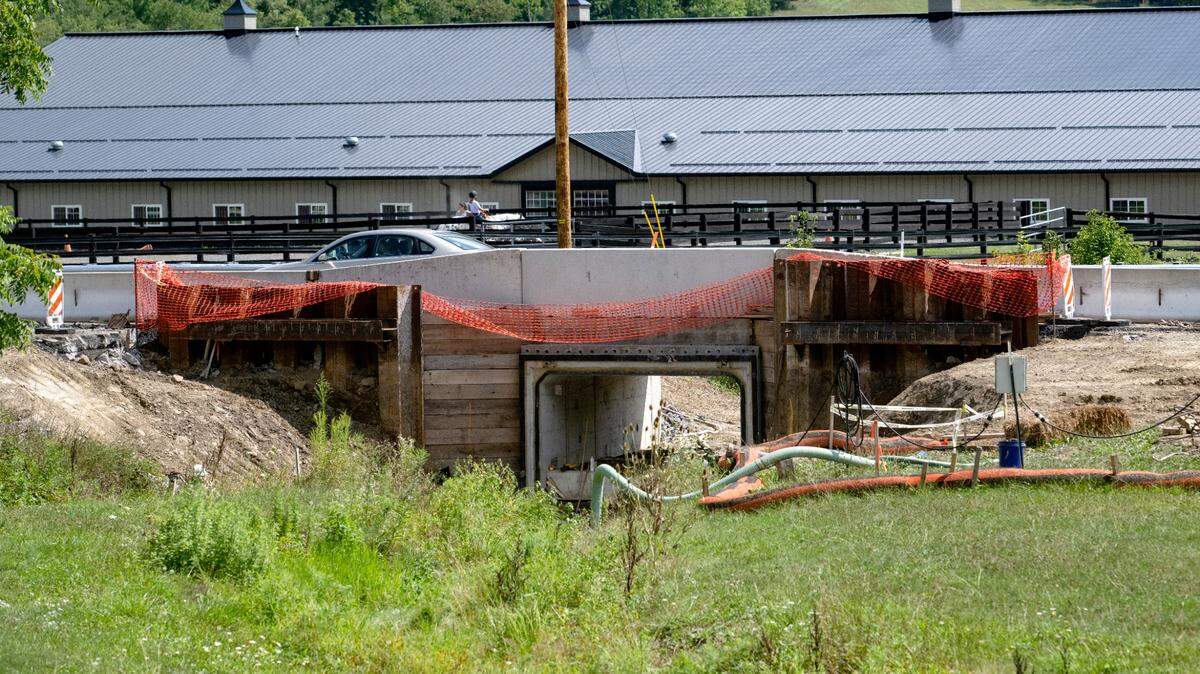 South Eagle Valley Road is one lane near Walker Hollow Road due to bridge work on Tuesday, Aug. 16, 2022.