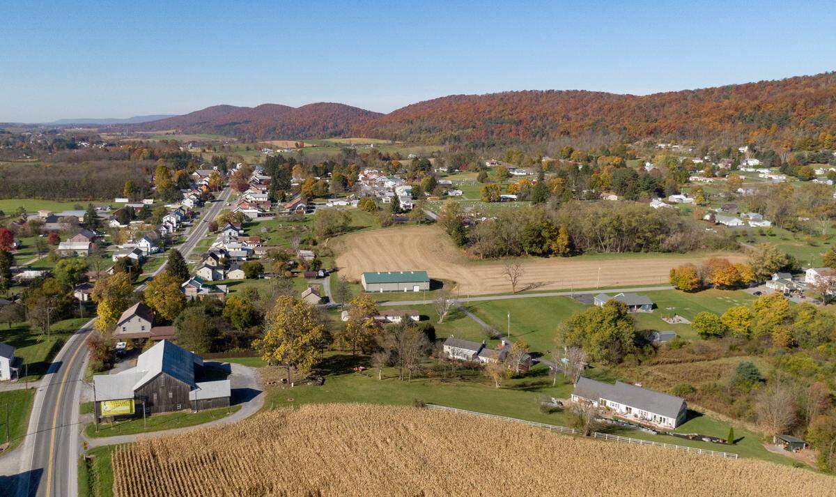 A look over Aaronsburg and the field where the Aaronsburg Story pageant was held in 1949.