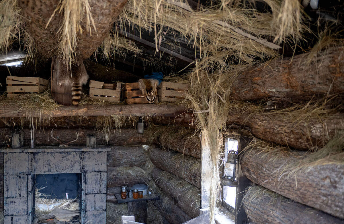 The inside of the log cabin on the set of “Deadlock” after filming wrapped near Philipsburg.