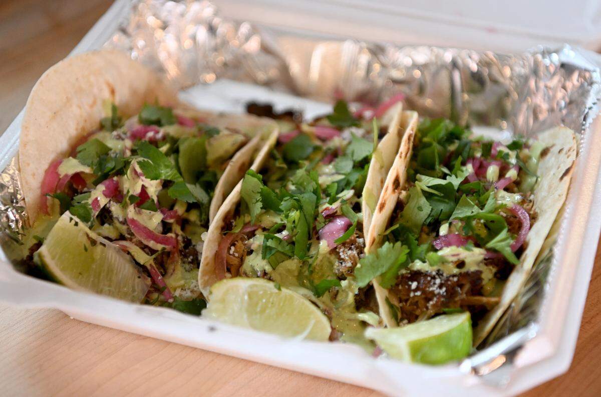 An order of tacos at Carter’s Table on Wednesday, March 22, 2023.